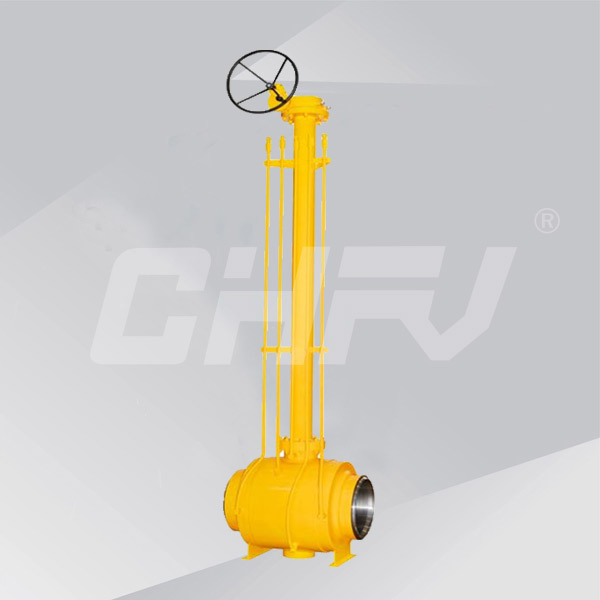 Directly buried lengthening rod full welded ball valve