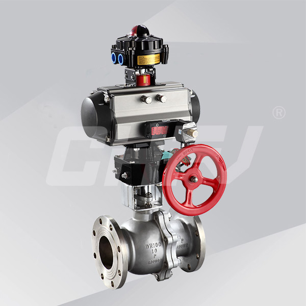 Pneumatic O-cut ball valve