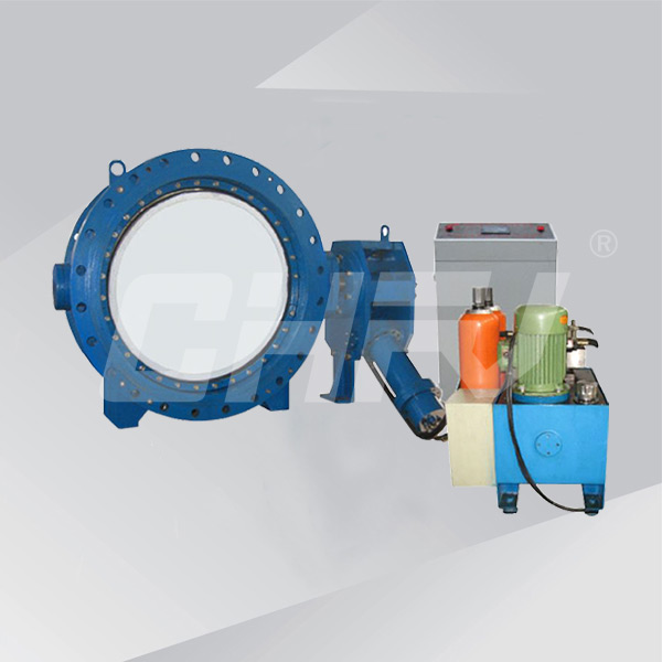 Accumulator type liquid control slow closing butterfly valve 