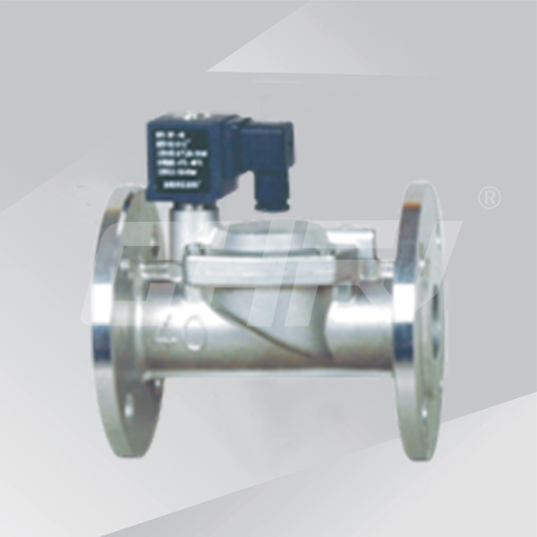 Flanged large diameter liquid, gas solenoid valve