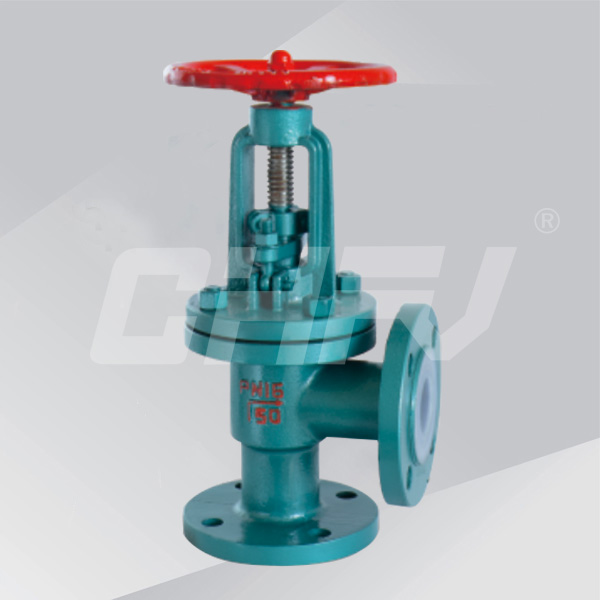 Fluorine angle cut-off valve