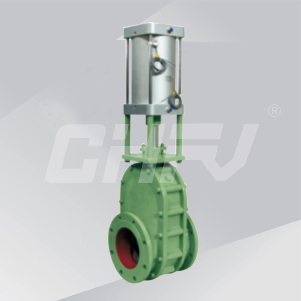 Pneumatic ceramic feed valve