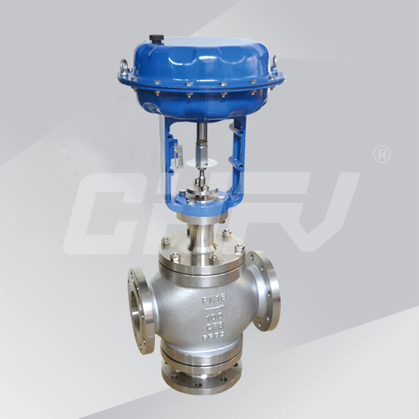 Pneumatic three-way shut-off valve