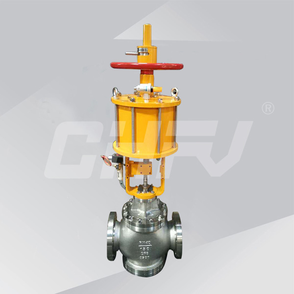 Pneumatic three-way piston valve