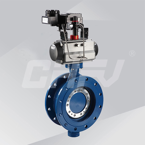 Pneumatic flange eccentric soft sealing butterfly valve