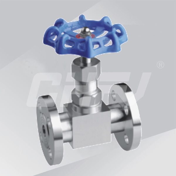 Flange needle stop valve